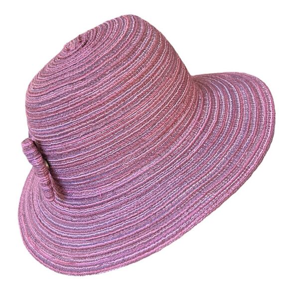 Angela & William New York Pink Straw Hat with 50 UPF Packable & Crushable - Picture 2 of 10